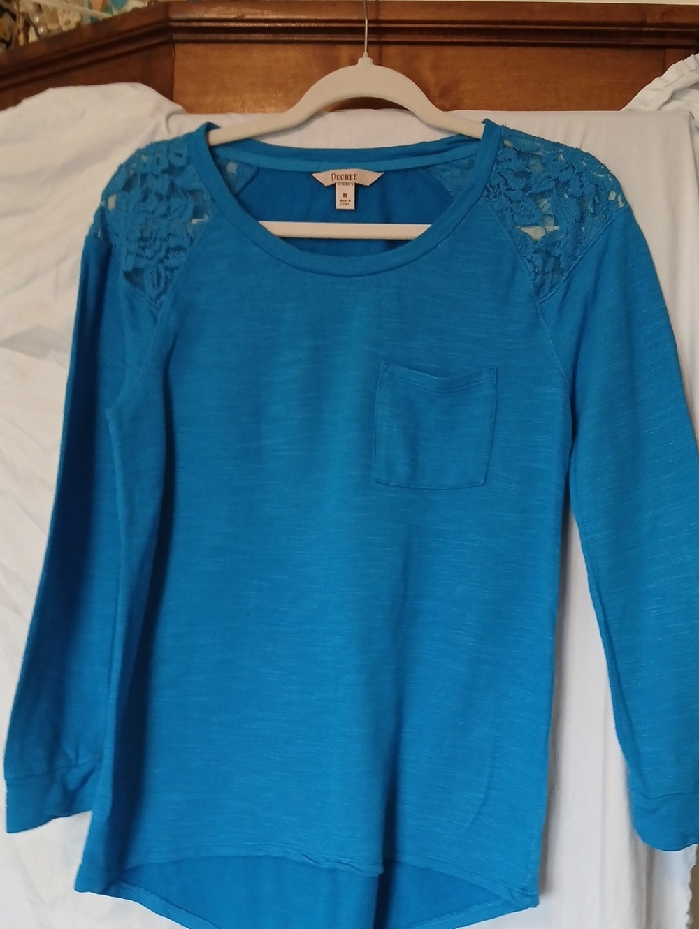 Decree Vibrant Blue Casual Scoop Neck Top